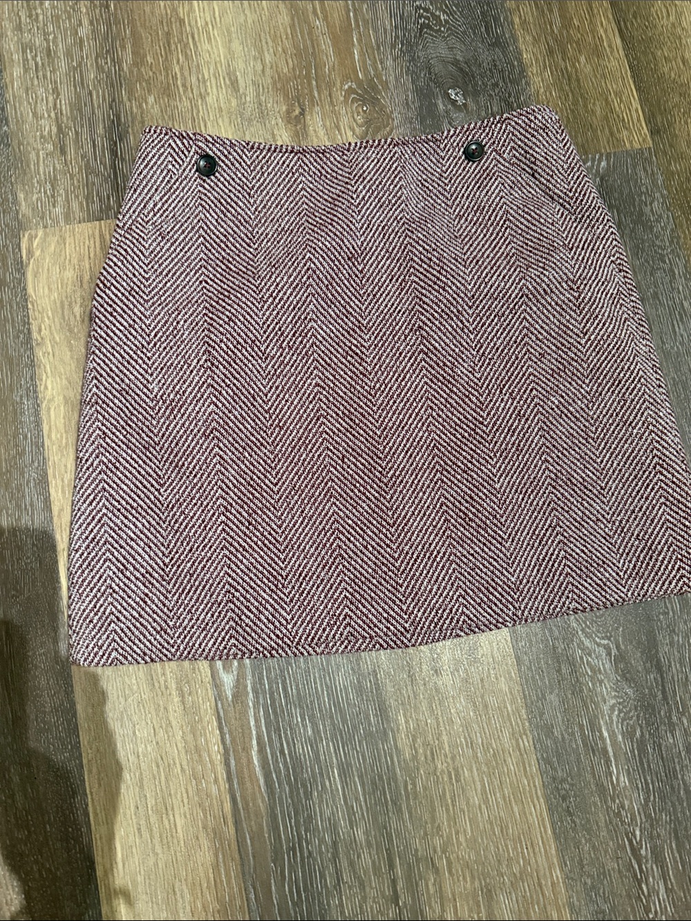 Banana Republic Burgundy Herringbone Mini Skirt